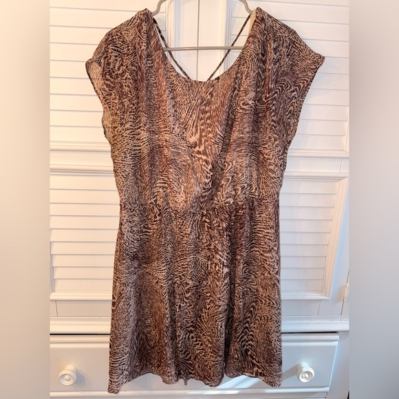 Alice + Olivia Kimber Silk Sheer Animal Print Mini Dress Large - Picture 4 of 7